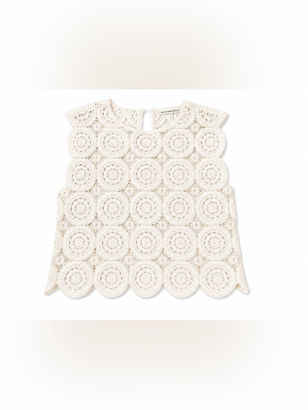 Abercrombie & Fitch Cream Crochet Circle Tank
